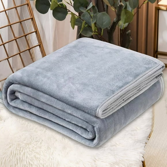 TopLLC Flannel Fleece Microfiber Throw Blanket, Luxury Queen Size Lightweight Cozy Couch Bed Super Soft and Warm Plush Solid Color(78×58.5in)