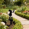 thumbnail image 6 of Cute Mouse Metal Garden Stake with Shears, Weather Resistant Iron Yard Art for Patio, Flower Bed and Lawn Decoration, 6 of 6