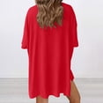 thumbnail image 6 of Cagogo Women's 2 Piece Shorts Set Casual Summer Cruise Outfits Loose Round Neck Short Sleeve Tops Comfy Pants Matching Lounge Sets Airport Travel Clothes, Red L, 6 of 9