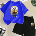 thumbnail image 3 of Conjunto de camiseta y pantalones cortos de dibujos animados de Minions Despicable Me para niños y adolescentes de verano de 2024, ropa para niños y niñas, camiseta de manga corta, traje de moda, 3 of 5
