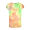 thumbnail image 5 of YABCSAZ Girls Summer Outfits Color Block Short Sleeve Tops Loose Fit Active Tee Shirts Kids Casual T-Shirts Blouses Tie Dye Shirts Tops Baby Clothes Size 13 T, 5 of 7