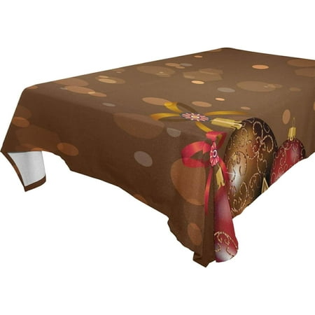 

Hyjoy Christmas Balls Tablecloth Waterproof Washable Polyester Square Table Cover Durable Tablecloth for Kitchen Dining Table Party Decor (60 X 90 Inch)