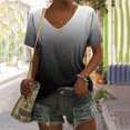 thumbnail image 1 of Fiudx Ropa de Mujer Blusa Superior con Estampado de Manga Corta y Cuello En V, Cómoda E Informal, a La Moda para Mujer, 1 of 4