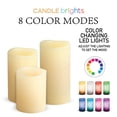 thumbnail image 3 of Bell and Howell Candle Brights, 3PK Multicolor Flameless Candles with Remote, Battery Operated Fake LED Candle Pillar Flickering mode, Real Wax Colour Changing Electric Candles, Dimmable, 3 of 8