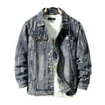 thumbnail image 1 of 2022 Printemps et Automne Nouveau style Veste en Denim Décontractée pour Hommes Rétro de Rue Déchirée 6TG 7TG, 1 of 5