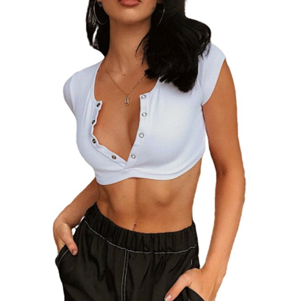 Pdylzwzy Hot Women Girl Casual Tank Tops Vest Crop Tops Laides V Neck Summer Clothes Walmart Com Walmart Com