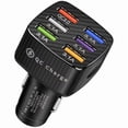 thumbnail image 1 of HAYAN Car Charger Adapter, 6 USB Multi Port Fast Charging Cigarette Lighter Charger Adapter, Car Fast Charger Include QC 3.0 and 5 Other Ports for Most Cell Phones, Car Accessories (Black), 1 of 1
