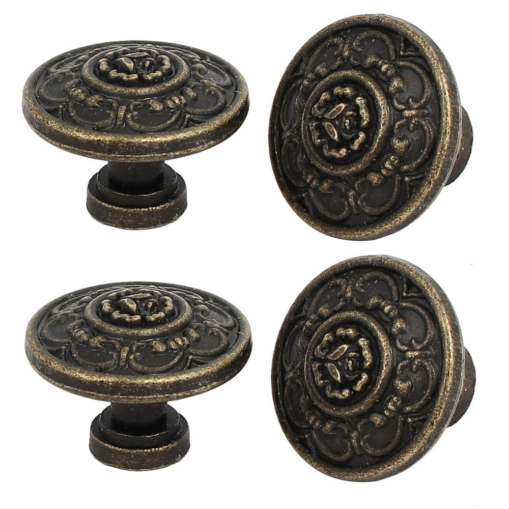 Unique Bargains 4Pack Metal Drawer Handles Knobs Bronze Tone