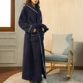 thumbnail image 5 of Luxalzxs Cotton Nightgowns for Women Solid Color Plus Size Long Sleeve Shawl Collar Full Length Velvet Padded Warm Robe Nightgown Bathrobe with Waistband, 5 of 5