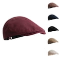 thumbnail image 3 of Men Cotton Linen Newsboy Cap Retro Classic Beret Ivy Irish Cabbie Flat Cap Gentleman Hat Lightweight Breathable Casual Driving Hat Vintage Style Cap 2026 Summer Fall Outfits, Wine, 3 of 6