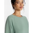 thumbnail image 5 of Joyspun Women's French Terry Knit Sleep Top with Short Sleeves, Sizes XS-3X, 5 of 6