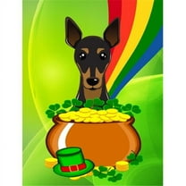 Carolines Treasures BB1984GF Min Pin St. Patricks Day Flag Garden