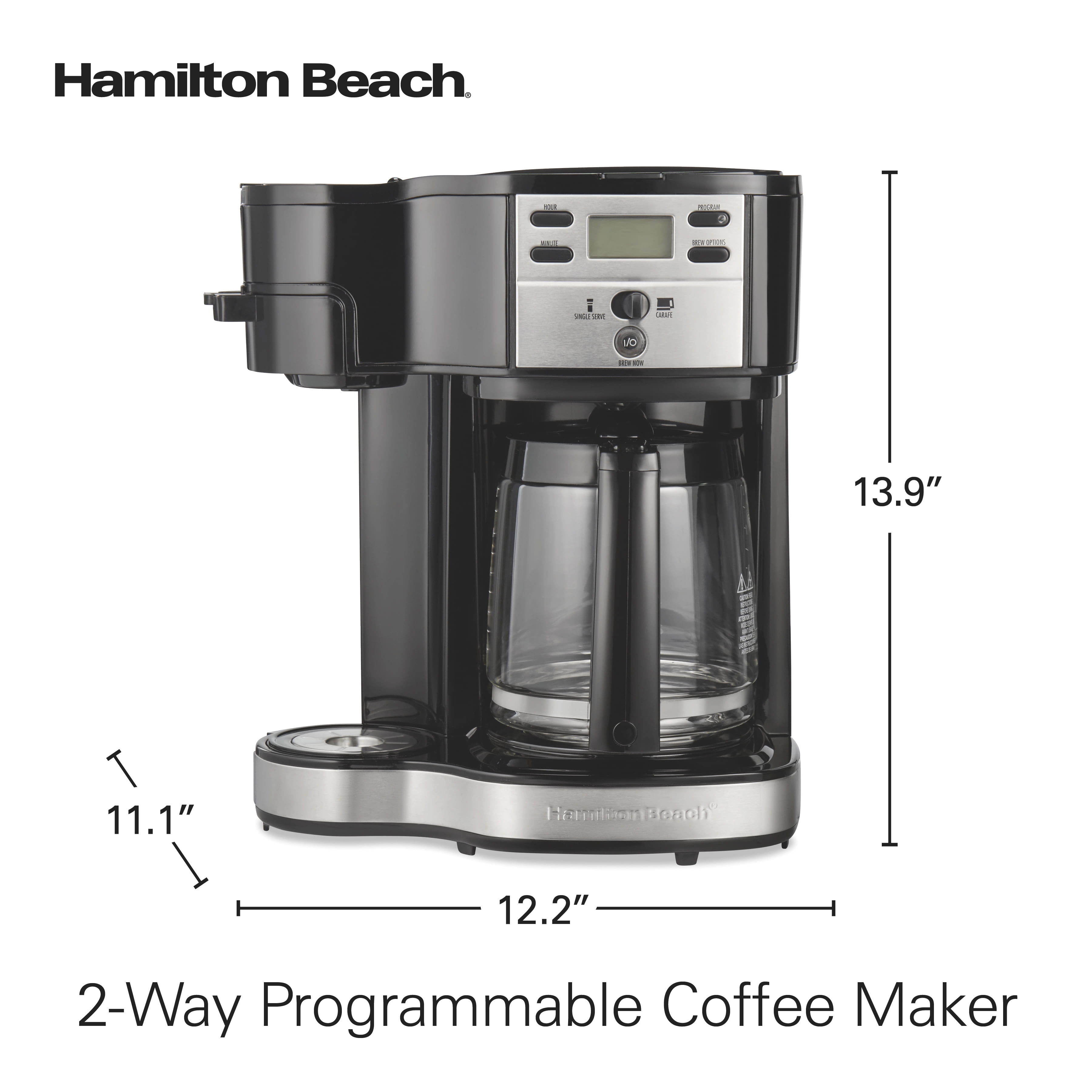 Hamilton Beach 12-Cup Black Programmable Front-Fill Coffee Maker with Thermal Carafe 46391