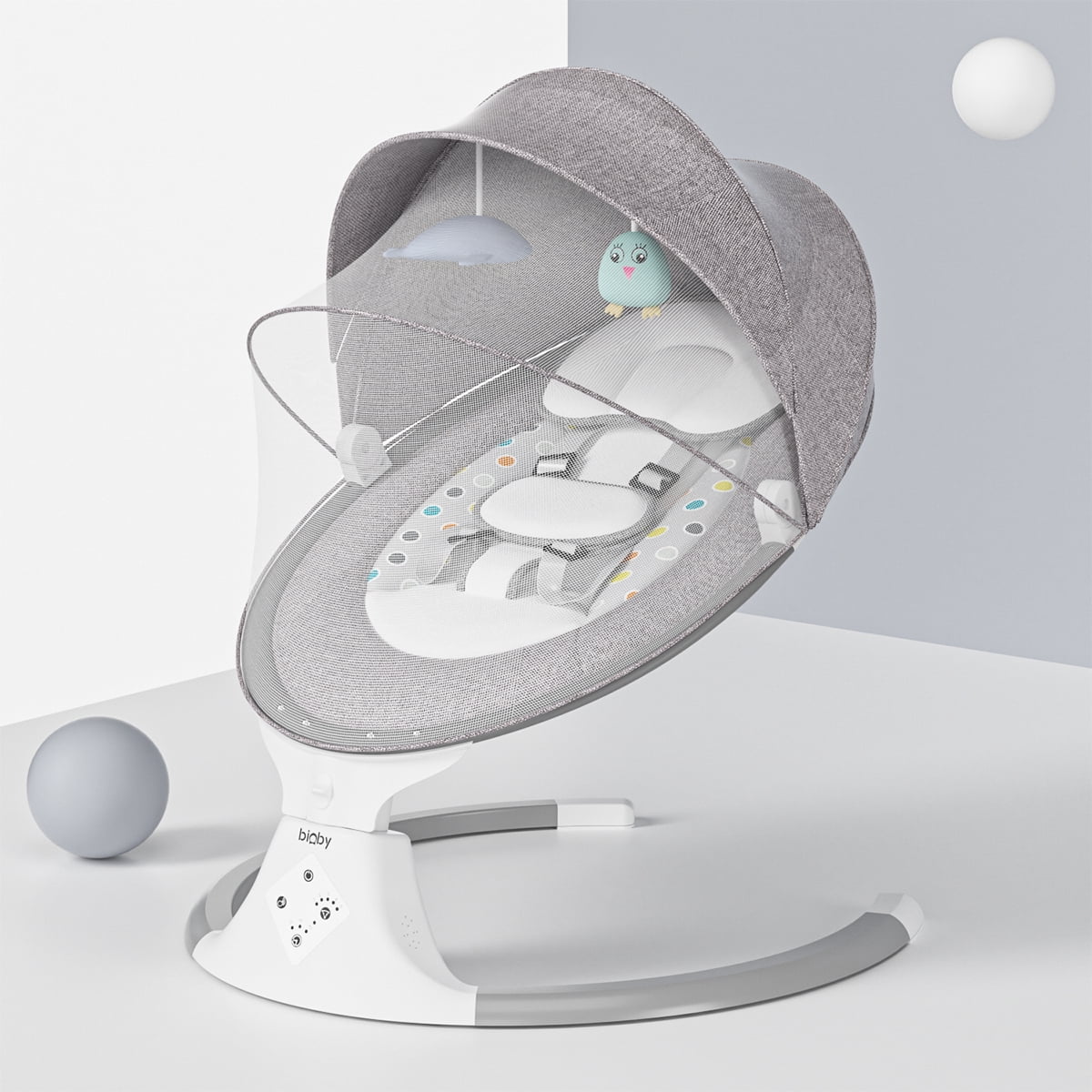 BIOBY Baby Swing, Baby Rocker, Electric Auto Swing Cradle with 5 Gears