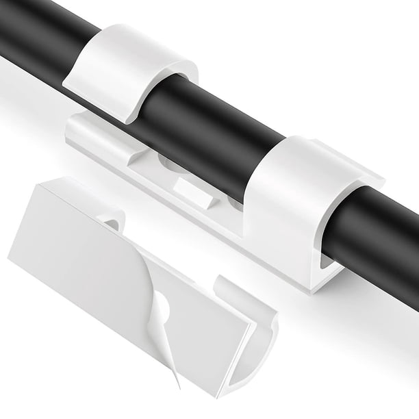 40 clips de cable adhesivos para sujetar cables, fijación autoadhesiva, soporte para gestión de cables, organizador de cables eléctricos para TV, cargador, automóvil, PC, oficina y hogar