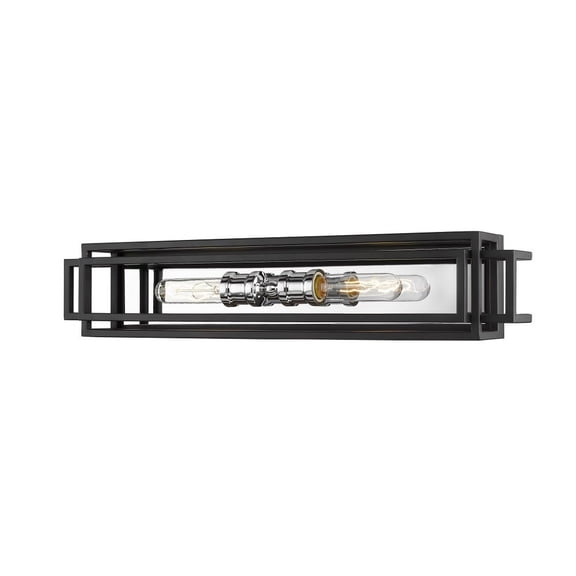 2 Light Vanity Frame Finish Black   Chrome