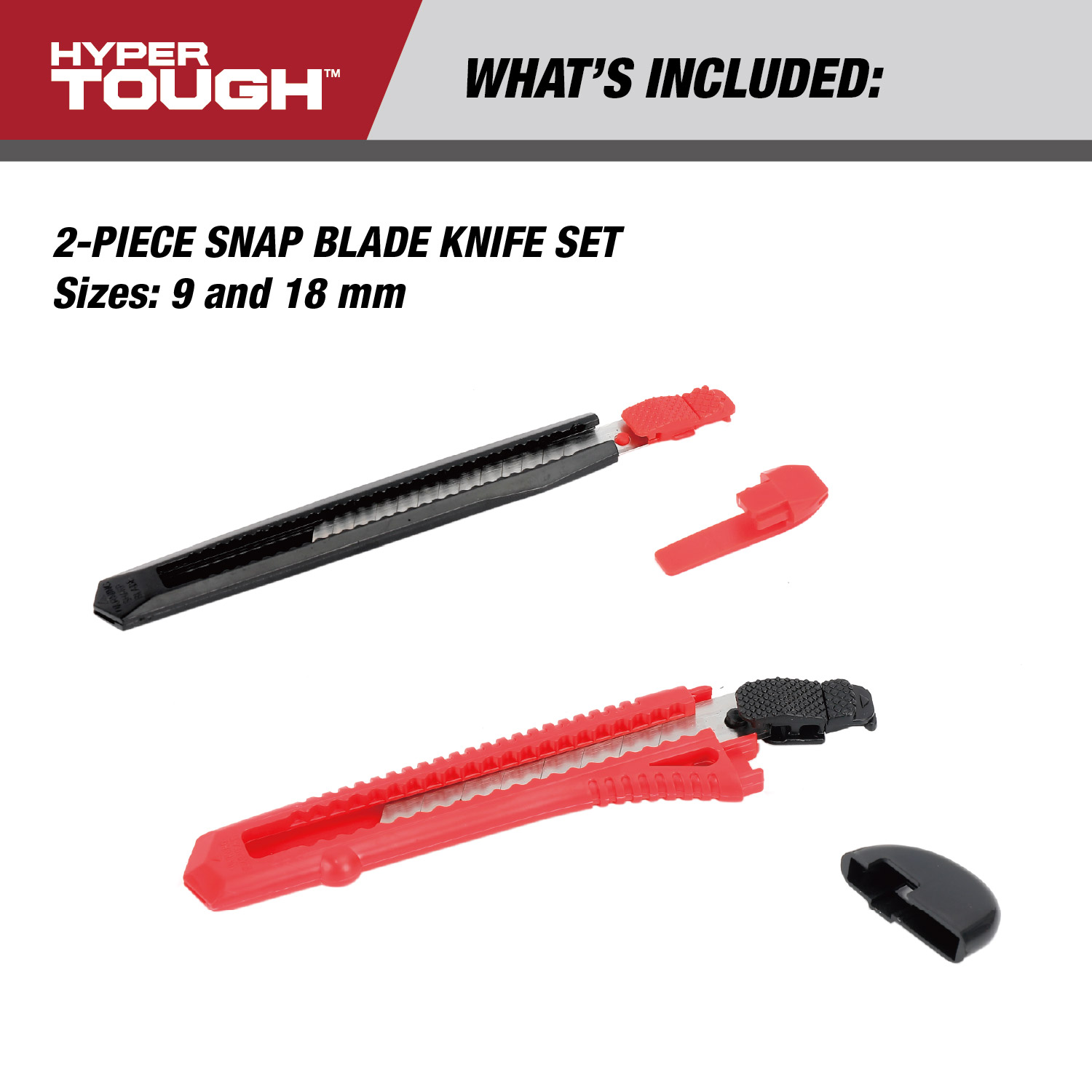 Juego de cuchillos de hoja rompible Hyper Tough de 2 piezas de 9mm y 18mm 4
