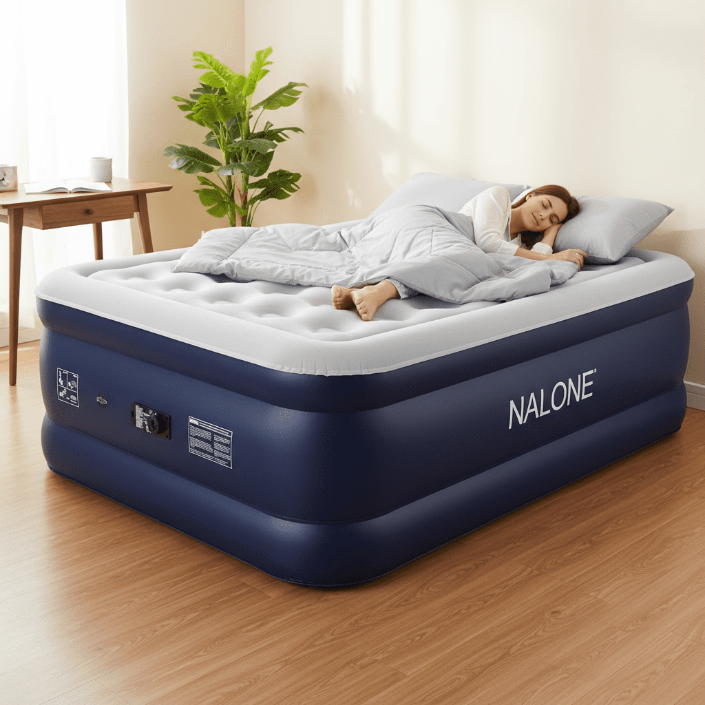 Coleman Inflatable Airbed with Zip on Topper & Battery Run Pump