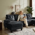thumbnail image 5 of Soscana 105" Sectional Sofa U Shaped Couch with Double Chaise, Modern Chenille Sofa Oversized 4 Seater Couch for Living Room, Apartment, Office, Studio, 5 of 10
