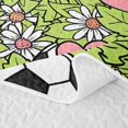 thumbnail image 5 of Manfei Sport Soccer Twin Quilt Set 2 Pieces,Floral Daisy Heart Twin Coverlet Set,Green White,1 Bedspread and 1 Pillowcase, 5 of 7