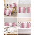thumbnail image 6 of Hokiten Pillow Cases Queen Size Set of 2, Couch Pillow Covers, Pink Ombre Stripe Satin Pillowcases with Zipper for Hair/Skin, Pillow Protector Cover, Farmhouse Simple Striped 20x30 Inches, 6 of 6