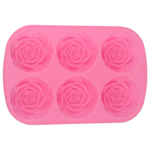 Molde para repostería, molde para hornear de silicona con forma de rosa de 6 cavidades, molde para pudín, innovación moderna
