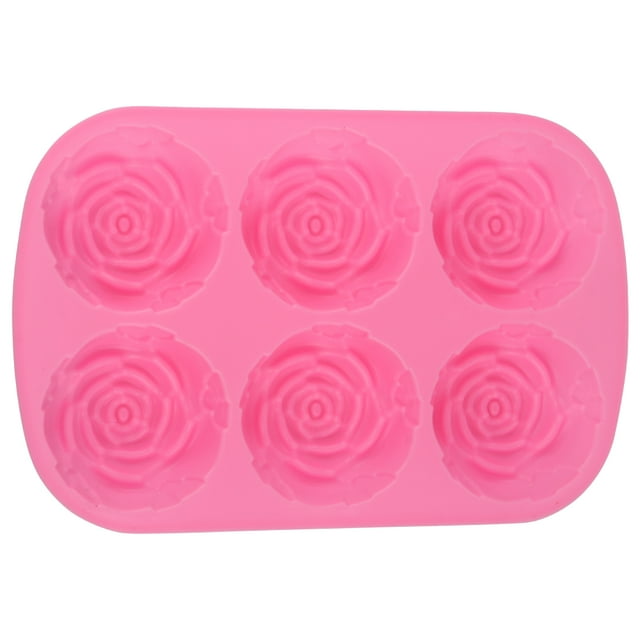 Cake Mold,6-Cavity RosE Shaped Silicone Pudding Mold Pastry Mold Future-Proof Design