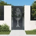 thumbnail image 1 of vidaXL Portail de Jardin Anthracite 105x205 cm Design Arbre en Acier, 1 of 5