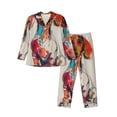 thumbnail image 1 of Fotbe Colorful Dachshund Art Pijama de Hombre con Estampado de Manga Larga, Conjunto de 2 Piezas, Ropa de Dormir Suave y Cómoda con Bolsillos-Medium, 1 of 7