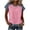 *Pink, variant on VBVC Women's Waffle Denim-Look Patchwork T-Shirt,Ladies Lightweight Breathable Crew Neck Casual Top,Raglan Sleeve Summer Blouse For Women,Army Green,S-2XL