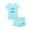 Light Blue#01, variant on AJTQTH Girls Boys 2PC Set Stylish Crewneck Short Sleeve Cute Letter Print Striped Tshirts+Drawstring Shorts Kids Thin Summer Homewear Light Blue 9 Years
