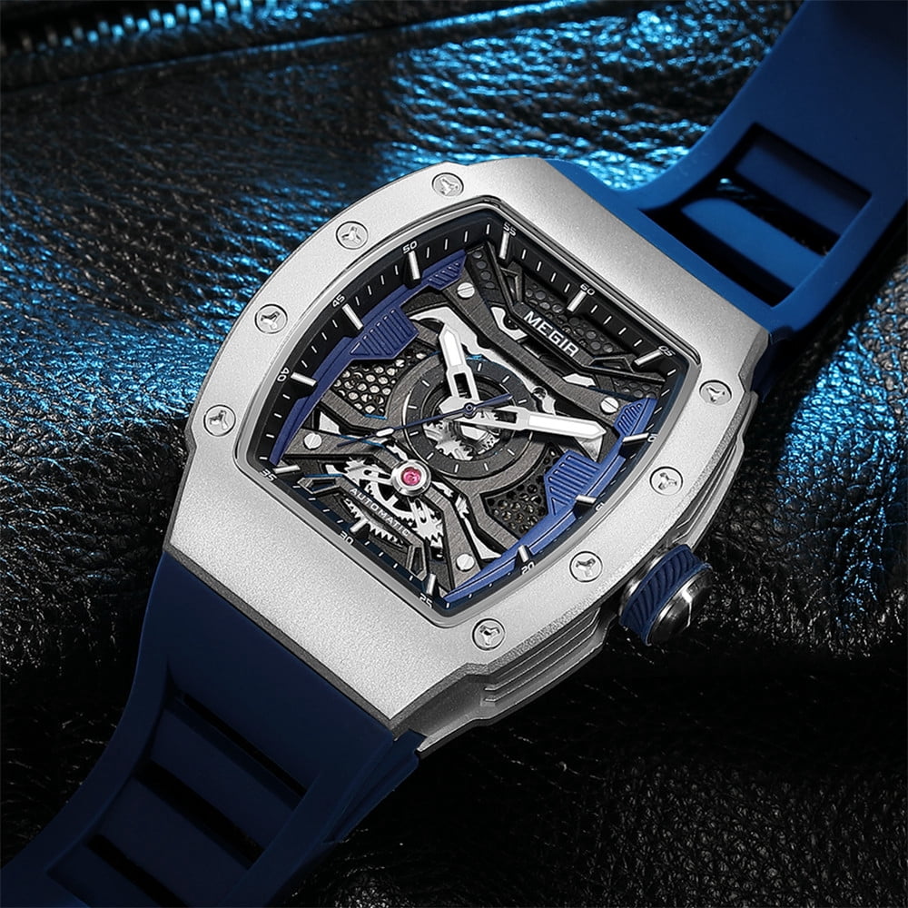 MEGIR Automatic Mechanical Movement Watches for Men Waterproof Luxury Steel Case Sports Wristwatch