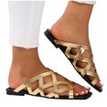 thumbnail image 4 of ATENAR Womens Sandals Slide Open Toe Women Sandals Summer Shoes Women Gold 6.5, 4 of 6