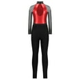 thumbnail image 6 of TiaoBug Kids Girls Rhinestone Color Block Gymnastic Dance Leotard Skating Jumpsuit with Leggings Set Red 8, 6 of 6