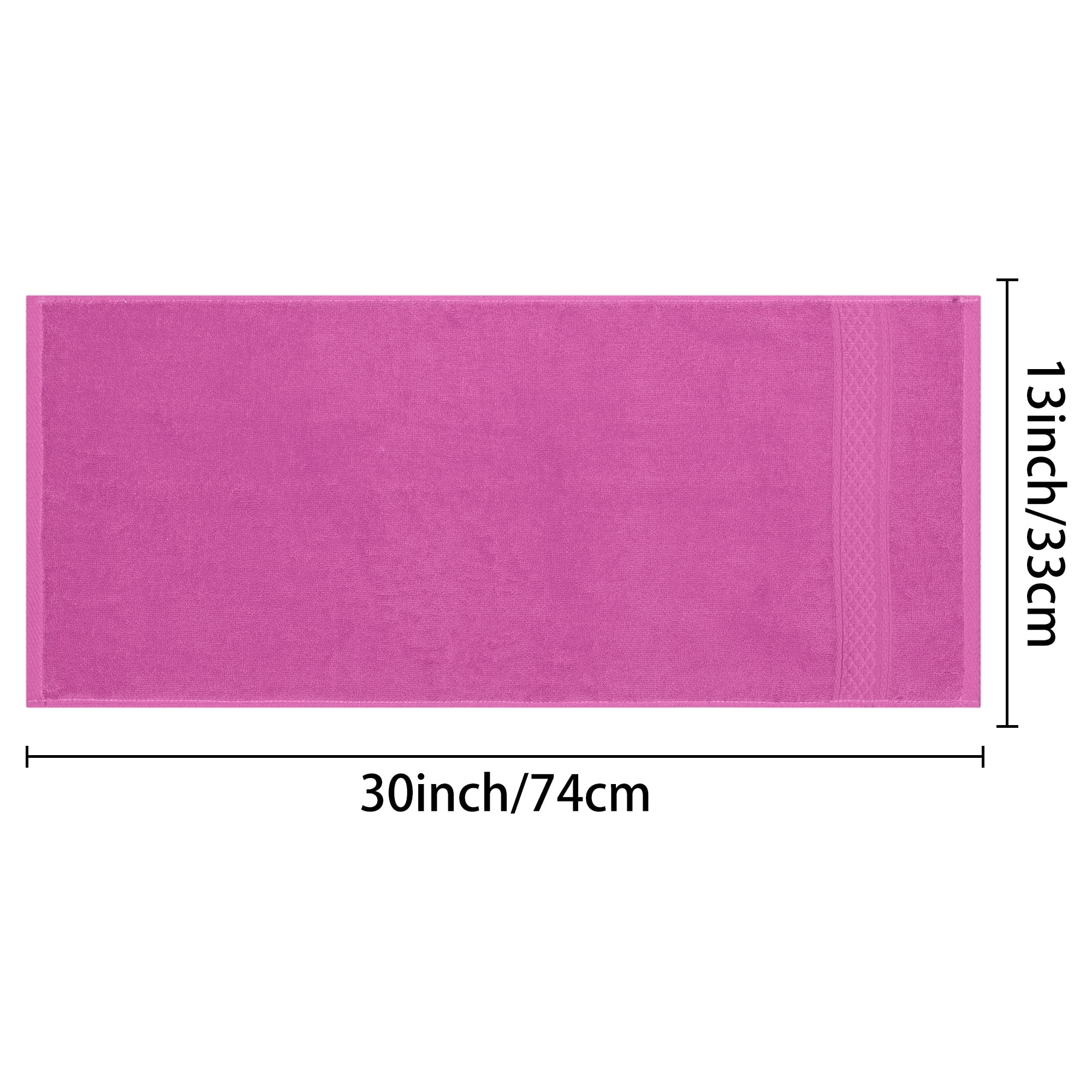 Unique Bargains 4 Pcs Solid Soft Hand Towel Dark Pink/Dark Grey 13" x 30"/14" x 30"