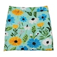thumbnail image 6 of Pretty Floral Teal Painted Design Women's Shorts Non-Slip Single Pocket A-line Trouser Skirt Summer Shorts Casual Shorts for Women, 6 of 7