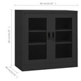 thumbnail image 4 of vidaXL Office Cabinet Anthracite 90x40x90 cm Steel, 4 of 5