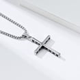 thumbnail image 3 of PAMTIER Unisex Stainless Steel Vintage Christian Cross Praying Church Statement Wedding Biker Pendant Amulet Crucifix Necklace Faith Silver 23.6" Chain, 3 of 5