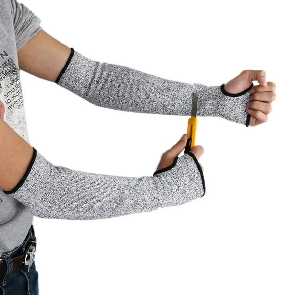 Cut Resistant Sleeves with Thumb Hole Arm Protection Bite Proof for Thin Skin Anti Abrasion Safety Arm Guard for Garden Kitchen 1 Pair