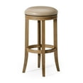 thumbnail image 2 of Maven Lane Eva Bar Stool, Weathered Oak with Avanti Bone Vegan Leather, Set of 2, 2 of 6