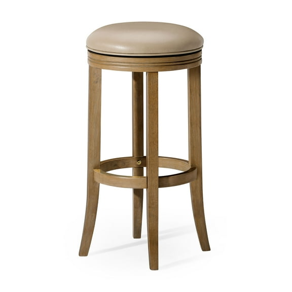 Open Box Maven Lane Bar Stool in Weathered Oak Finish w/Avanti Vegan Leather