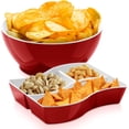 thumbnail image 1 of Set Ensaladera y Botanero 2 en 1 Resistente | Organizador de Botanas con Compartimentos | Ideal para Fiestas, Cocina, Picnics y Snacks en Casa | Práctico, Ligero y Duradero (Rojo), 1 of 4