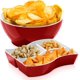 thumbnail image 1 of Set Ensaladera y Botanero 2 en 1 Resistente | Organizador de Botanas con Compartimentos | Ideal para Fiestas, Cocina, Picnics y Snacks en Casa | Práctico, Ligero y Duradero (Rojo), 1 of 4