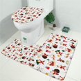 thumbnail image 2 of White Christmas Santa and Gift Pattern Bathroom Rugs Sets 3 Piece,Toilet Cover Set,Absorbent Non Slip Bathroom Mats Sets with U-Shaped Contour Rug Toilet Rug Set, 2 of 5