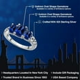 thumbnail image 2 of Gem Stone King 925 Sterling Silver Blue Created Sapphire Filigree Style 3 Stone Ring for Women (2.80 Cttw, Oval 8X6MM and 6X4MM, Size 5), 2 of 6