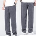 thumbnail image 5 of Mens Classic Relaxed Fit Jeans Stretch Casual Baggy Y2k Skater Vintage Plain Pants Casual Wide Leg Jeans Loose Fit Denim Pants Big & Tall Size M-5XL Gray, 5 of 6