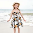 thumbnail image 2 of Robe Fille Bébé Été Imprimé Floral Robe à Bretelles Légère Décontractée avec Attaches Réglables pour Plage Robe Bébé Blanche 2 Ans-3 Ans, 2 of 4
