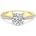 thumbnail image 3 of 4 Carat IGI Certified Round Shape Lab Grown Diamond Engagement Ring | 14K Yellow Gold |Amy Tapered Eternity Diamond Ring | FG-VS1-VS2 Quality Friendly Diamonds, 3 of 4