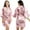 Pink, variant on WBQ Women's Floral Short Satin Bridesmaid Robes Silky Bride Robes Getting Ready M-XXL Size