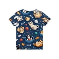 thumbnail image 4 of CCRFTGI Cute Tops for Kids Girls Size 10-12 Short Sleeve Animal Print Clothes for Teen Girls Tee Shirts Summer Trendy Loose Comdy Crew Neck T-Shirts Navy 5-6 Years, 4 of 4